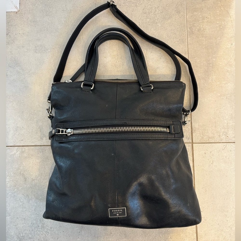 Fossil leather black purse